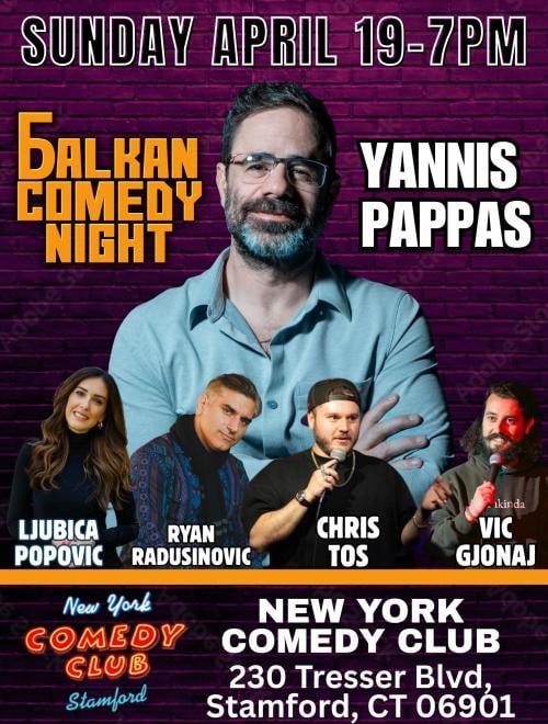 Balkan Comedy Night ft: Yannis Pappas, Ljubica Popovic, Ryan Radusinovic, Chris Tos, Vic Gjonaj
